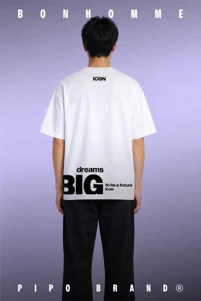 T-shirt blanc Bonhomme Icons Dreams Big : vue de dos portée.