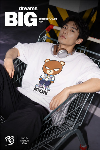 T-shirt blanc Bonhomme Icons Dreams Big : scène lifestyle.