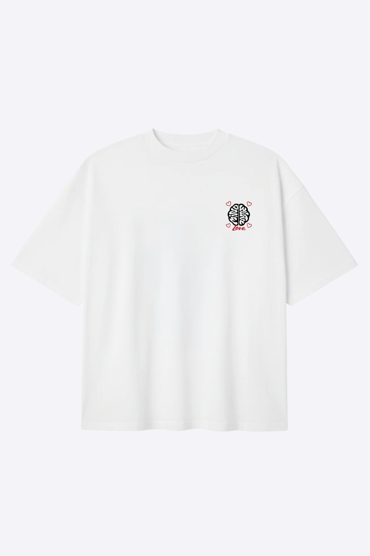 T-shirt Mindwear Authentik Love vu de face sur fond clair.